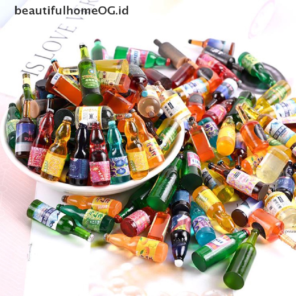 / Beautifulhomeog.id / 20Pcs / Set Mainan Miniatur Botol Minuman Skala 1: 12 Untuk Aksesoris Dapur Rumah Boneka