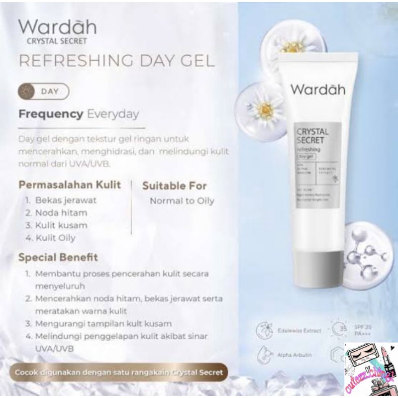 ☃Cutezz_Ching1☃Wardah Crystal Secret Refreshing Day Gel 15ml