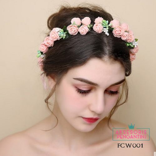 [BISA COD] HIASAN RAMBUT FLOWER CROWN MAHKOTA BUNGA AKSESORIS BRIDAL FCW001
