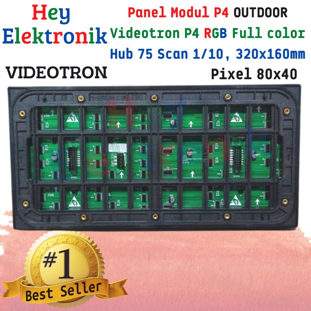 Panel Modul LED P4 Running Text SMD RGB Full Color Outdoor 320x160mm