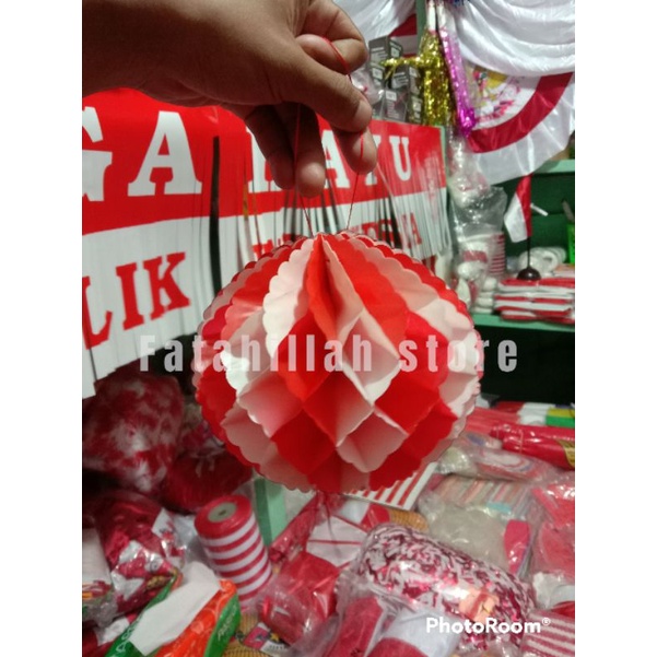 LAMPION KERTAS LAMPION PLASTIK MERAH PUTIH BENDERA INDONESIA UMBUL UMBUL