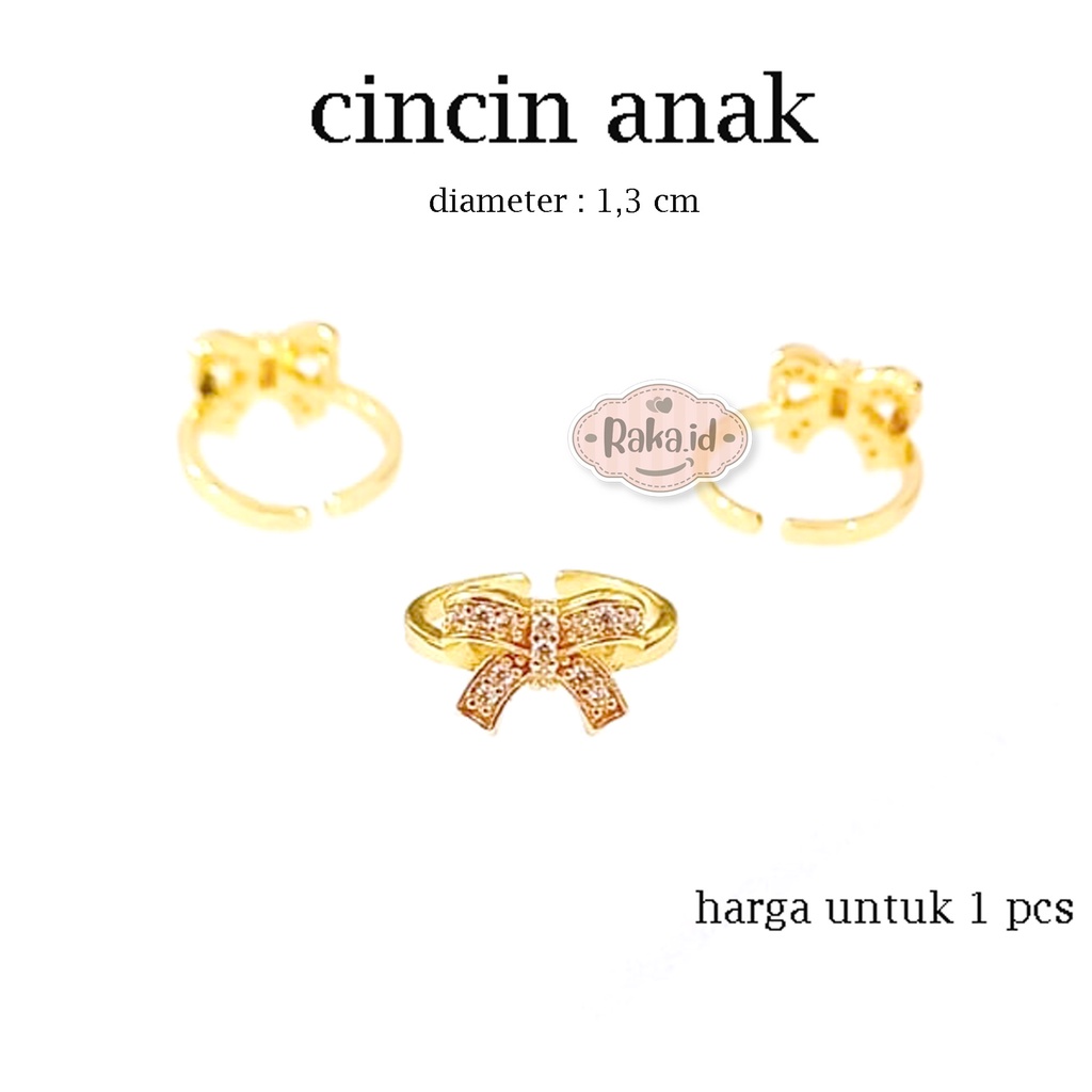 Cincin Anak Motif Pita Mas Gold Perhiasan Anak Lapis Emas 18k 676