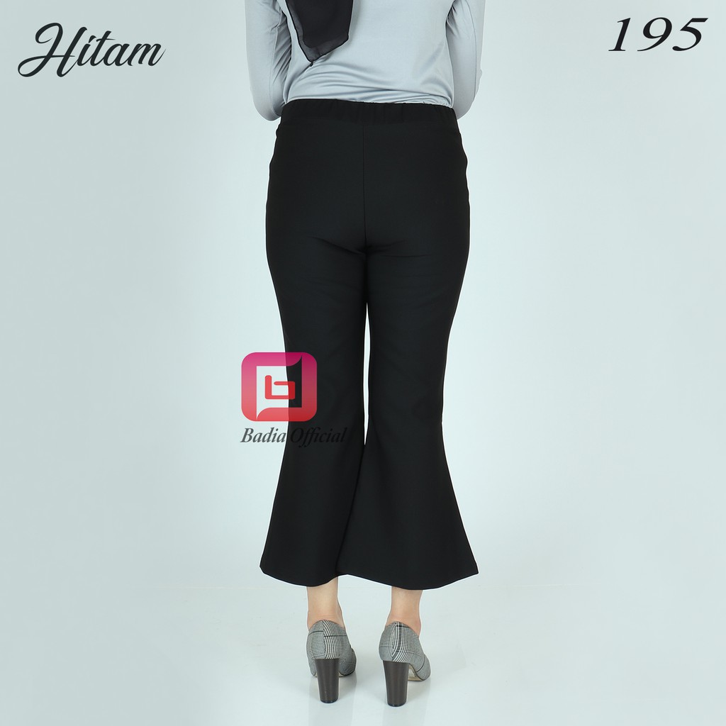 celana cutbray highwaist 3/4 pendek scuba tebal belahan diujung kaki wanita premium