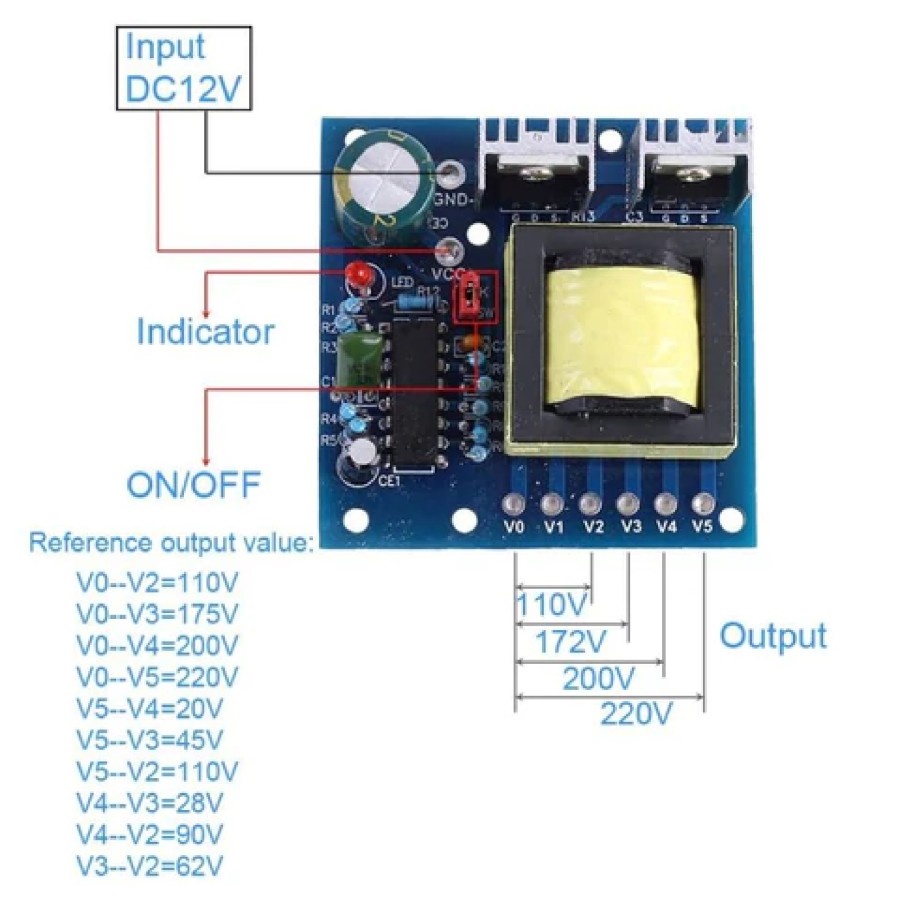 Modul Inverter DC 12V to AC 110/220V 150W