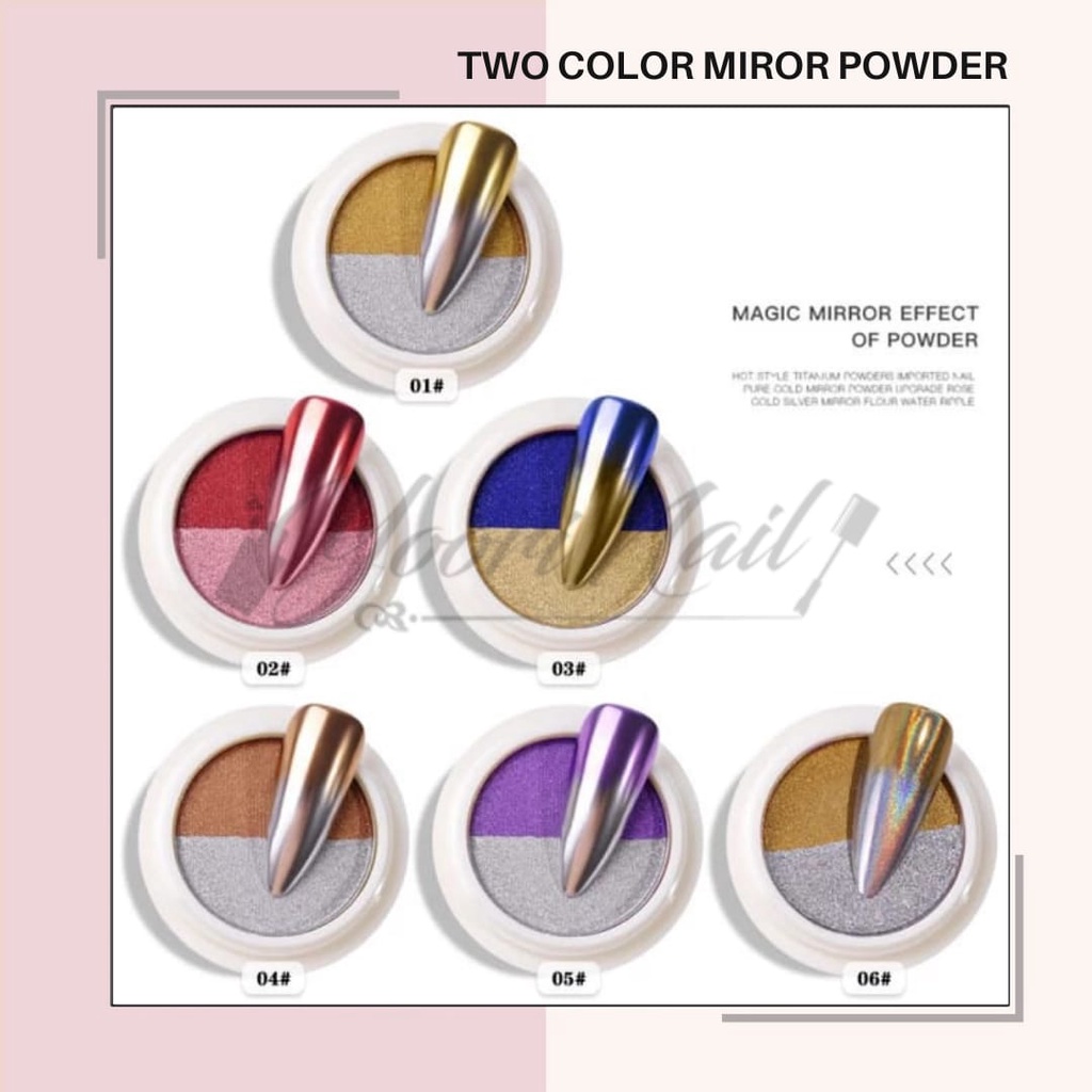 Mirror powder  two color solid powder double colors mirror effect chrome powder nail art