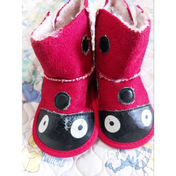 SEPATU BARU BOAT MERAH BAYI UNISEX UGG AUSTRALIA SZ. 6-9 M