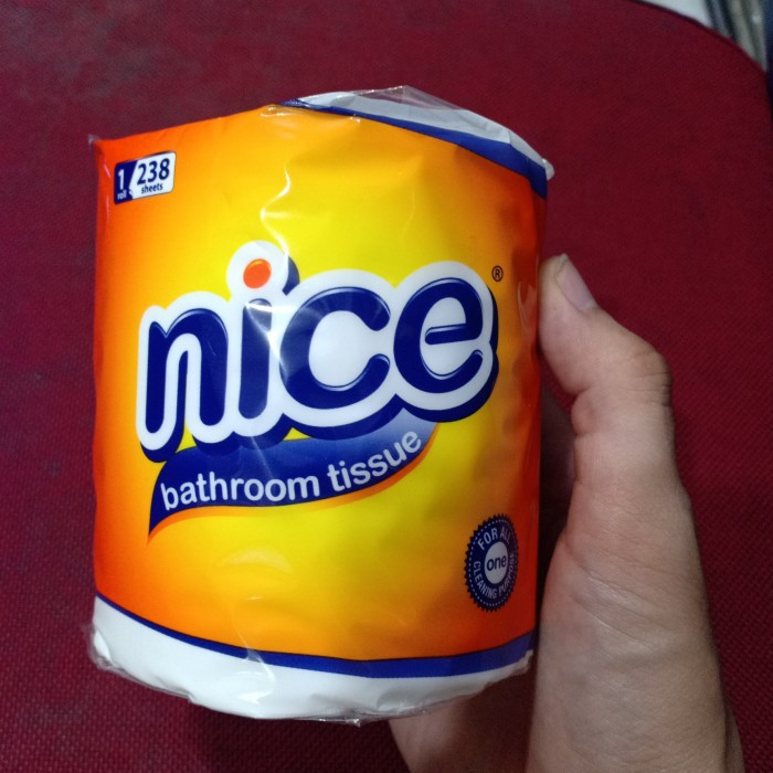 NICE TISSUE GULUNG/ TISSU / TISU GULUNG NICE TOILET 1 ROLL [ 1 KG MUAT 12 ROLL ] TISSU NILL KA