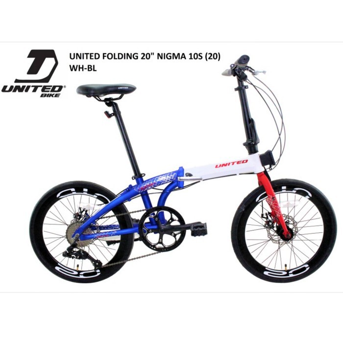  Sepeda  Lipat  Folding Bike United  Nigma Uk 20 speed 10 