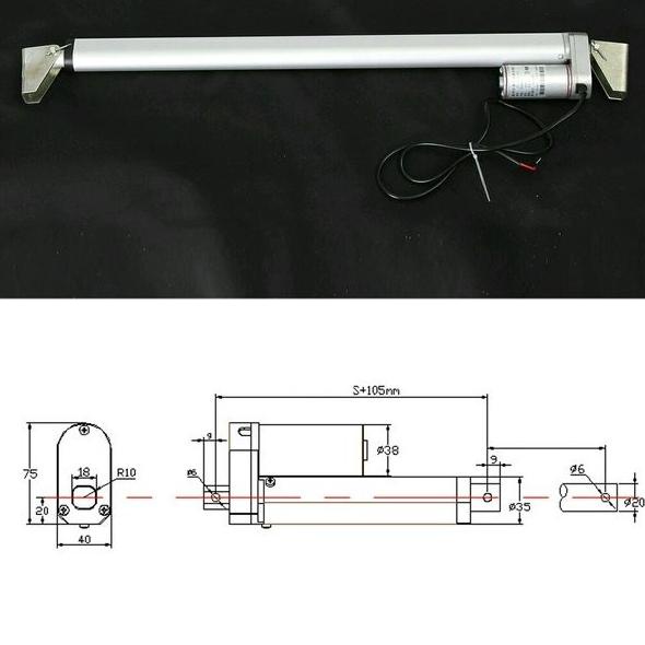 Terbataas Actuator Aktuator 500Mm 12V 1000N Motor Linear