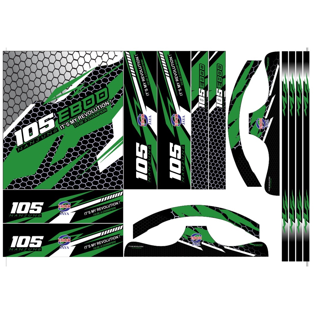 STICKER DECAL SANGKAR BURUNG / KANDANG KOTAK BULAT || MOTIF EBOD 105