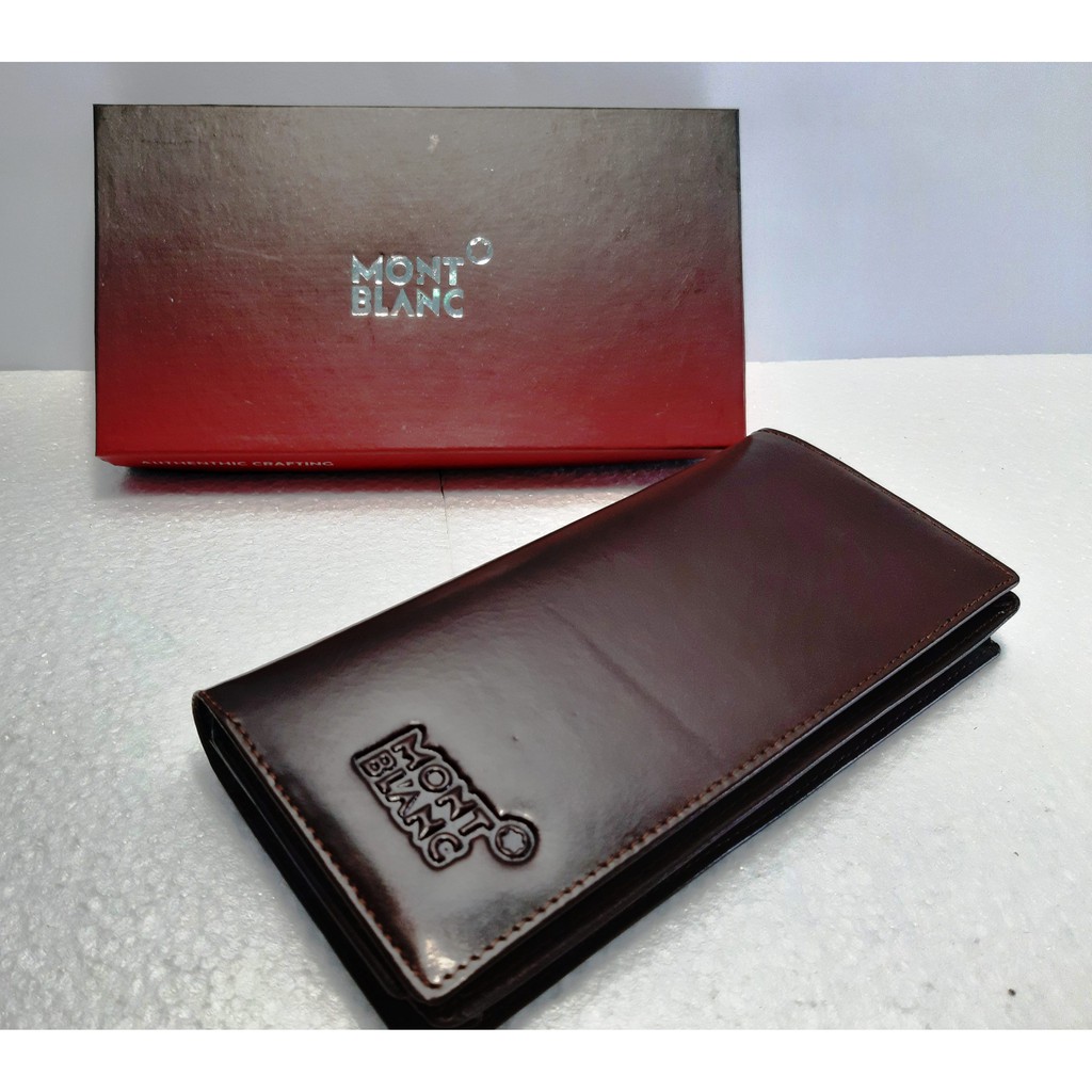 Dompet Kulit Asli Panjang Pria Wanita Merk Mont Blanc Full Kulit Polos Halus Lembut Dan Tebal