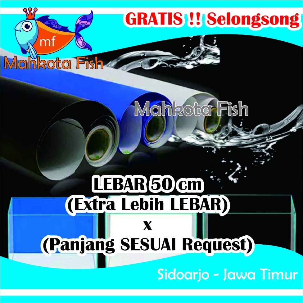 Stiker Aquarium PROMO!! (Extra Lebih Lebar 50cm) | Skotlet Aquarium | Background Aquascape GRATIS PACKING SELONGSONG