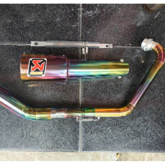 Knalpot racing akrapovic full pelangi