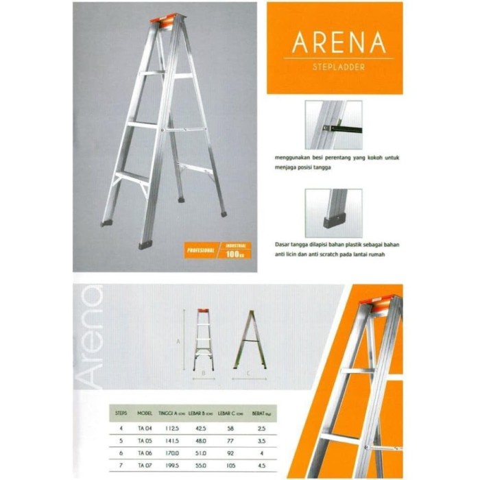 Fortuna Tangga lipat tangga aluminum ladder household Arena TA 05 TA05