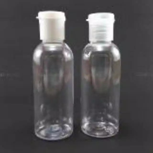 Botol Fliptop 30 Ml / Botol Pet 30 Ml Natural Tutup Fliptop Hitam