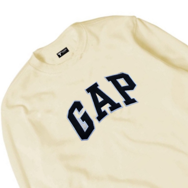 GAP Sweater Crewneck Putih Pria Wanita Bordir Full Label Murah | Sweatshirt GAP | Sweater GAP | Crewneck GAP | Jaket GAP