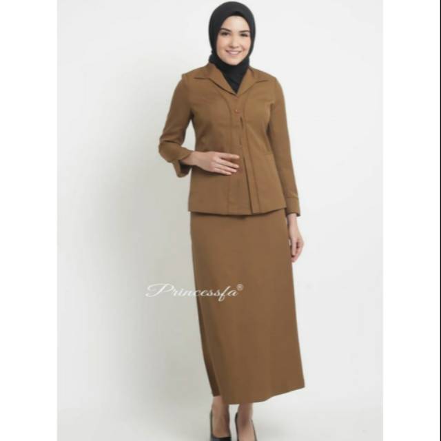 BAJU PEMDA / PRINCESSFA BLAZER SERAGAM  PEMDA GURU/ PEMDA ACEH coklat tua BEST SELLER