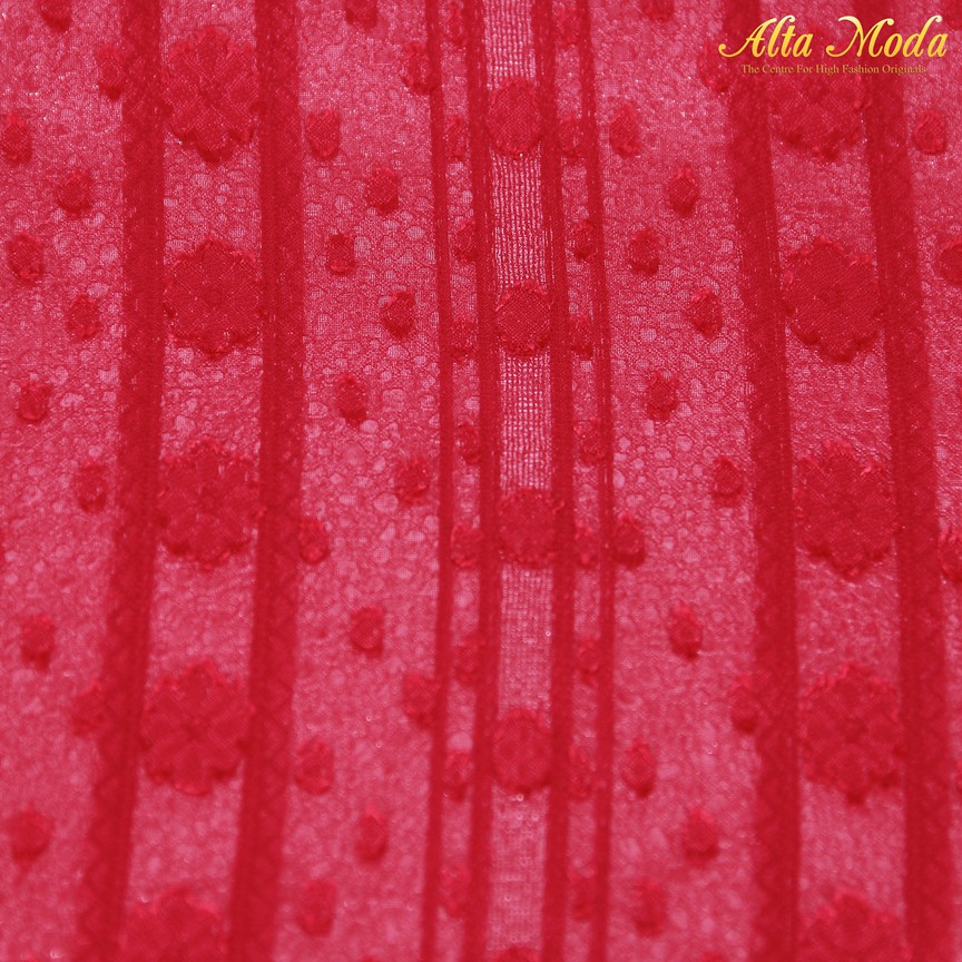 

Alta Moda Shiffon Uragiri Bunga Dot Bergaris Warna Merah (1M)