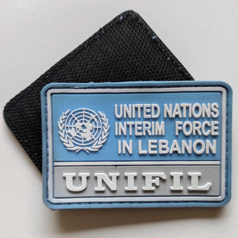 patch rubber logo unifil lebanon/rubber patch unifil/tempelan emblem karet velcro