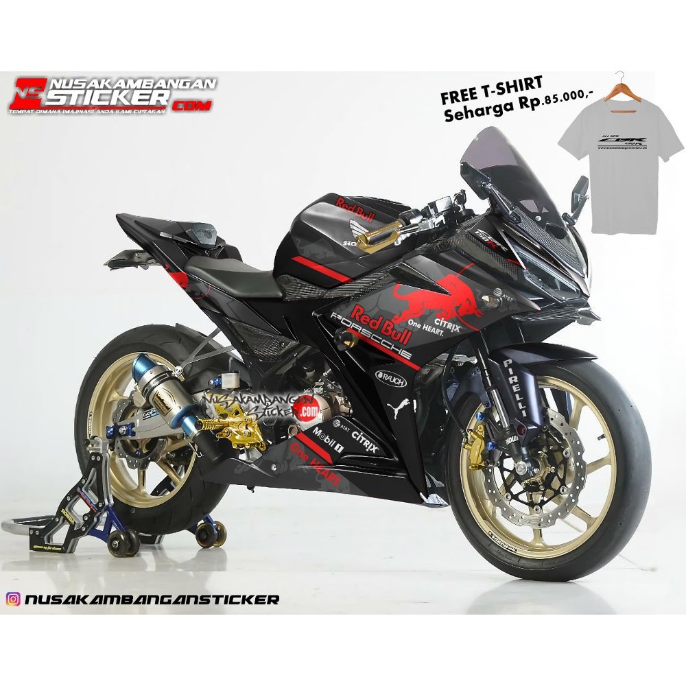 Decal Motor Sticker Motor Honda Cbr 150 R Redbull Hitam Terlaris