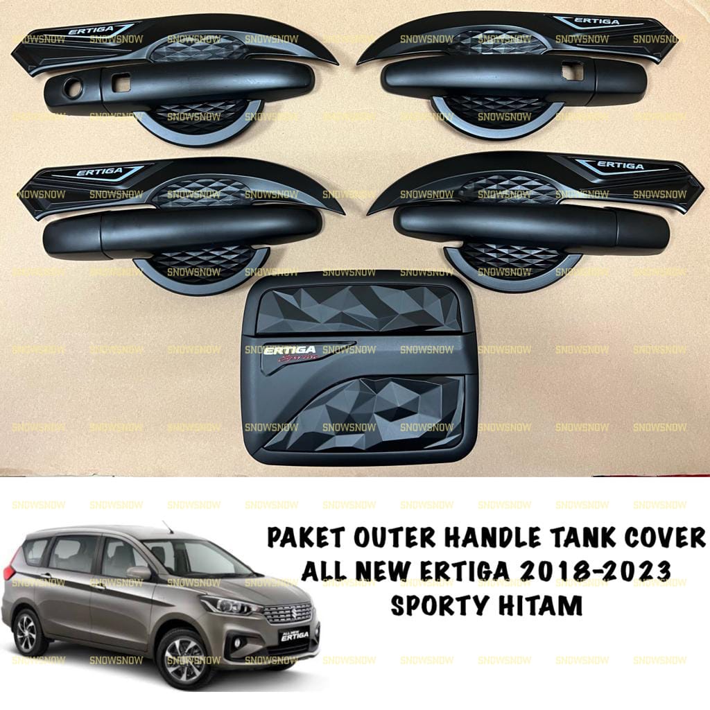 Paket Outer Handle Tank Cover Mangkok All New Ertiga 2018 2022 2023 Sporty Hitam