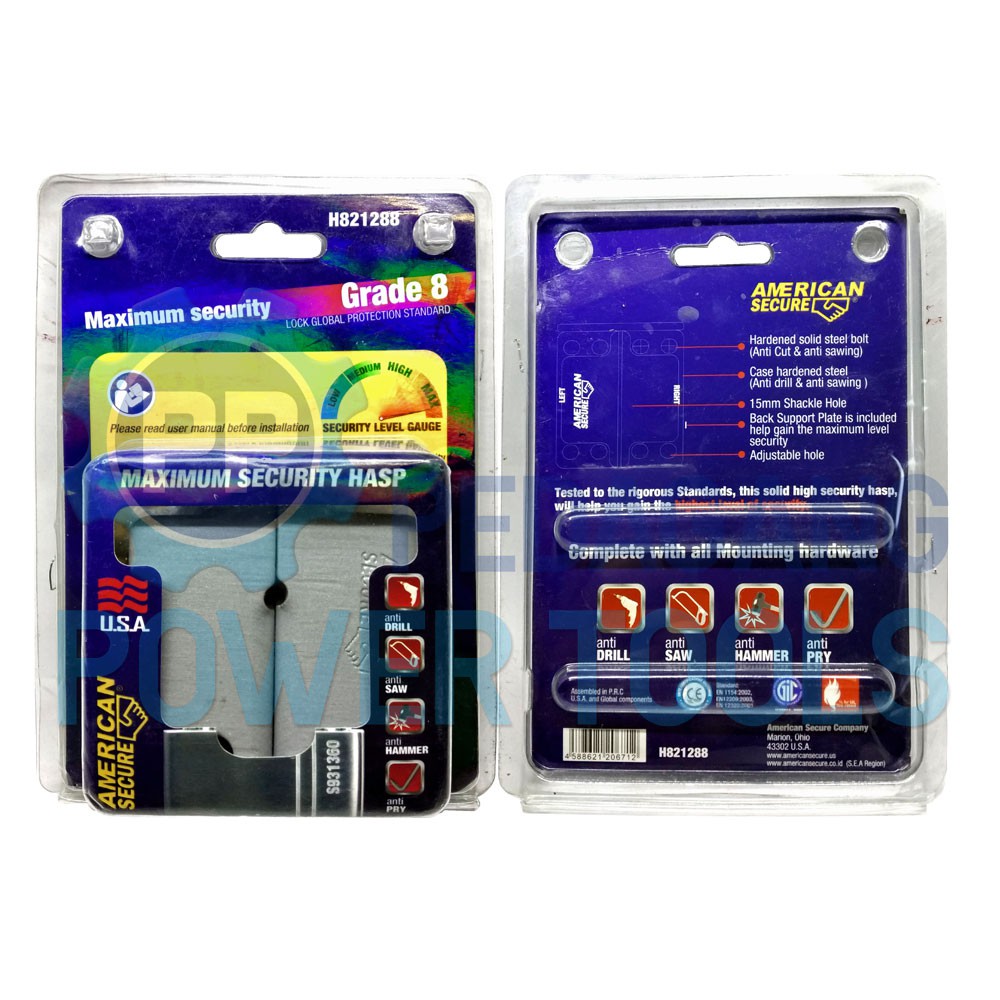 AMERICAN SECURE PELINDUNG GEMBOK ANTI MALING GERGAJI HASP H821288