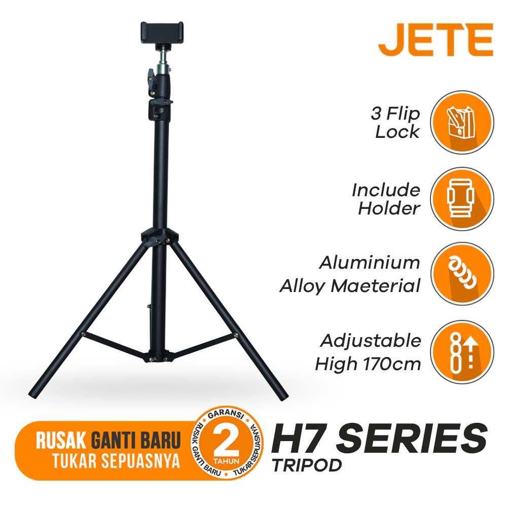 Tripod HP Kamera Webcam JETE H7 - Garansi 2 Tahun Rusak Tukar Baru