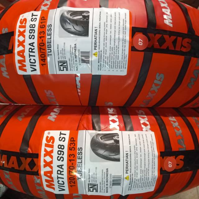 Paket sepasang ban Yamaha NMAX Maxxis Victra S98 ST uk. 120/70 - 13 dan 140/70 - 13
