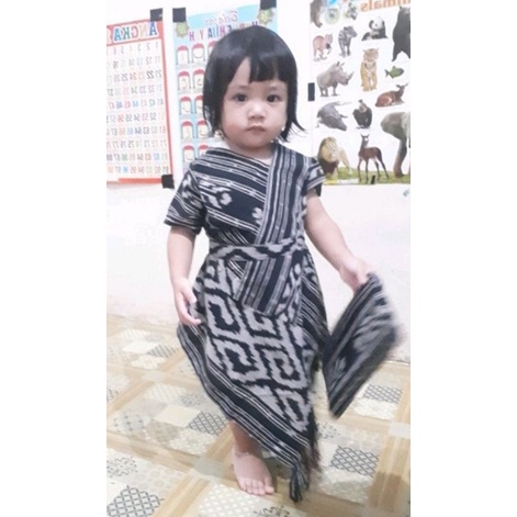 READY STOK baju anak balita fashion tenun ethnic set couple keluarga gaun anak wanita kekinian - dre