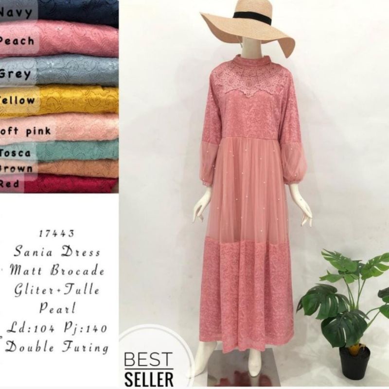 Dress Dres Gamis Brokat Brukat Brukat Brokat Brocad Brocade Brocate Burkat Brocate Premium Import