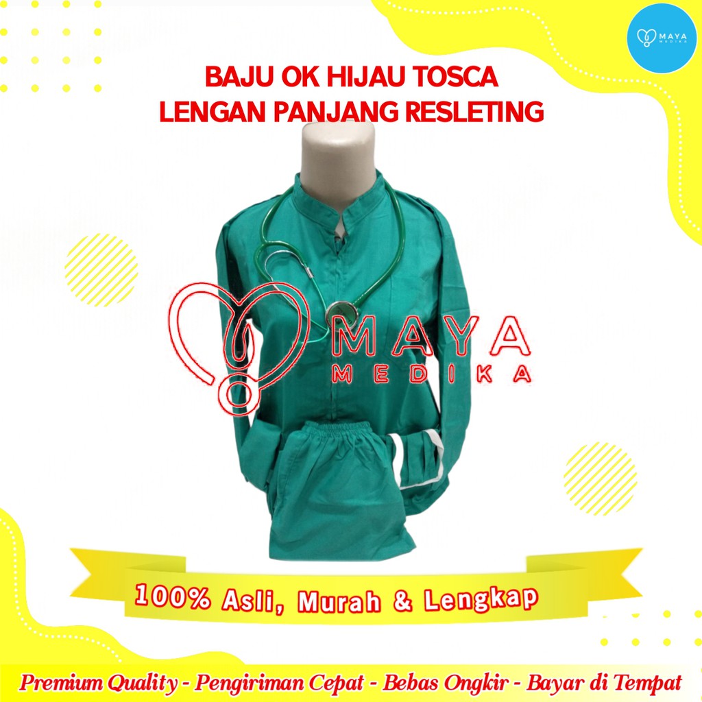 Baju OK Hijau Tosca Lengan Panjang Baju Rest Celana Karet