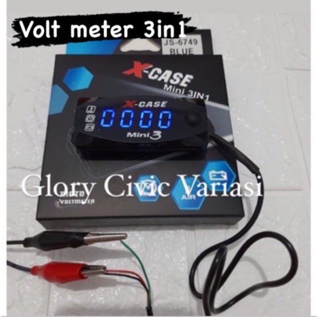 VOLT METER WATERPROOF VOLT METER 3 IN 1 3in1, VOLT METER AKI , PENGUKUR DAYA AKI