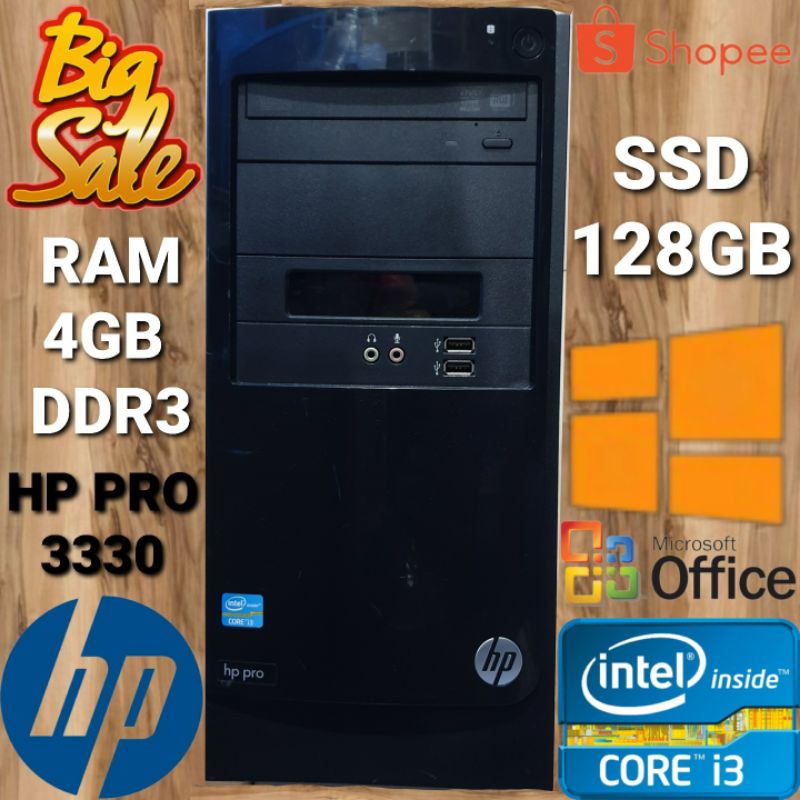 Cpu core i3 Gen3 Ram 4GB  HARDISK 500 Siap Pakai PC hp Pro 3330 Murah