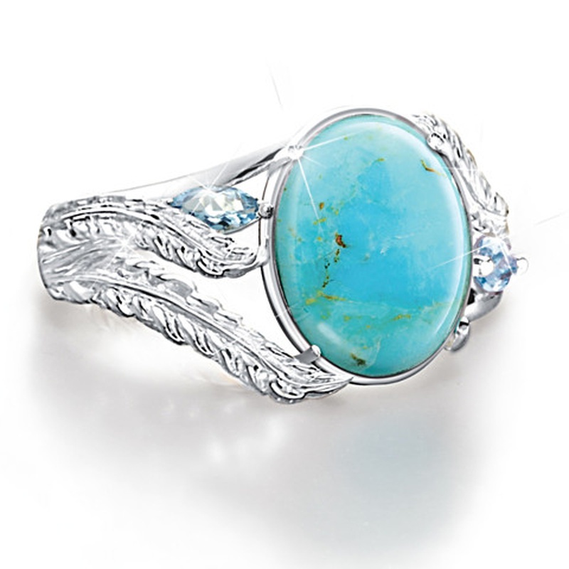 Cincin Batu Permata Turquoise Untuk Wanita