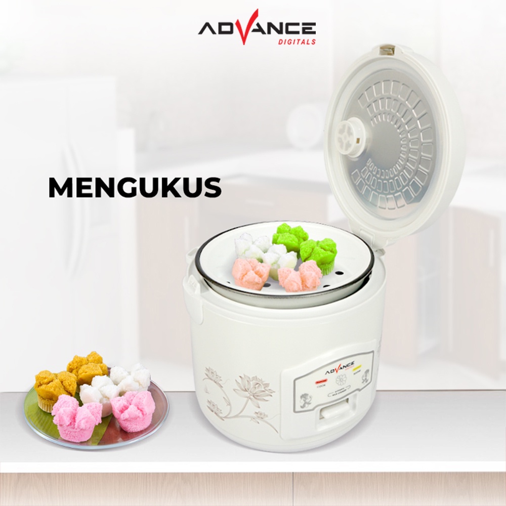 Advance Digitals A-12 Rice Cooker Penanak Nasi Serbaguna 1.2L 3 in 1 Magic Com Garansi Resmi 1 Tahun