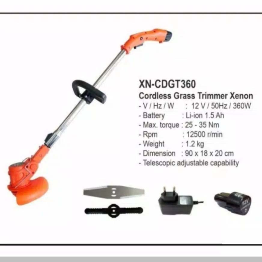 Xenon Mesin Potong Rumput Baterai Trimmer CDGT360W 12Volt