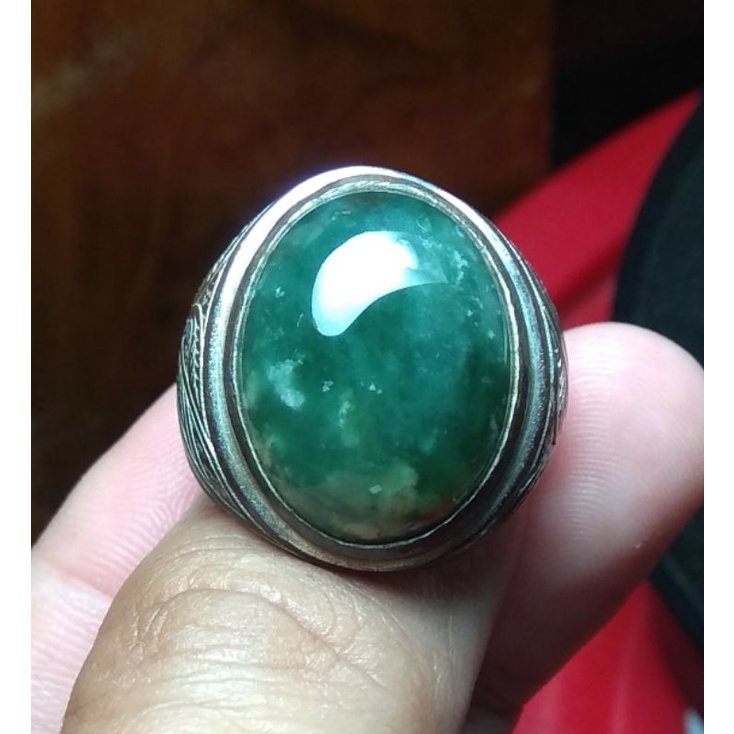 Natural Giok Kebumen bukan bacan pancawarna lumut badar besi jalasutra