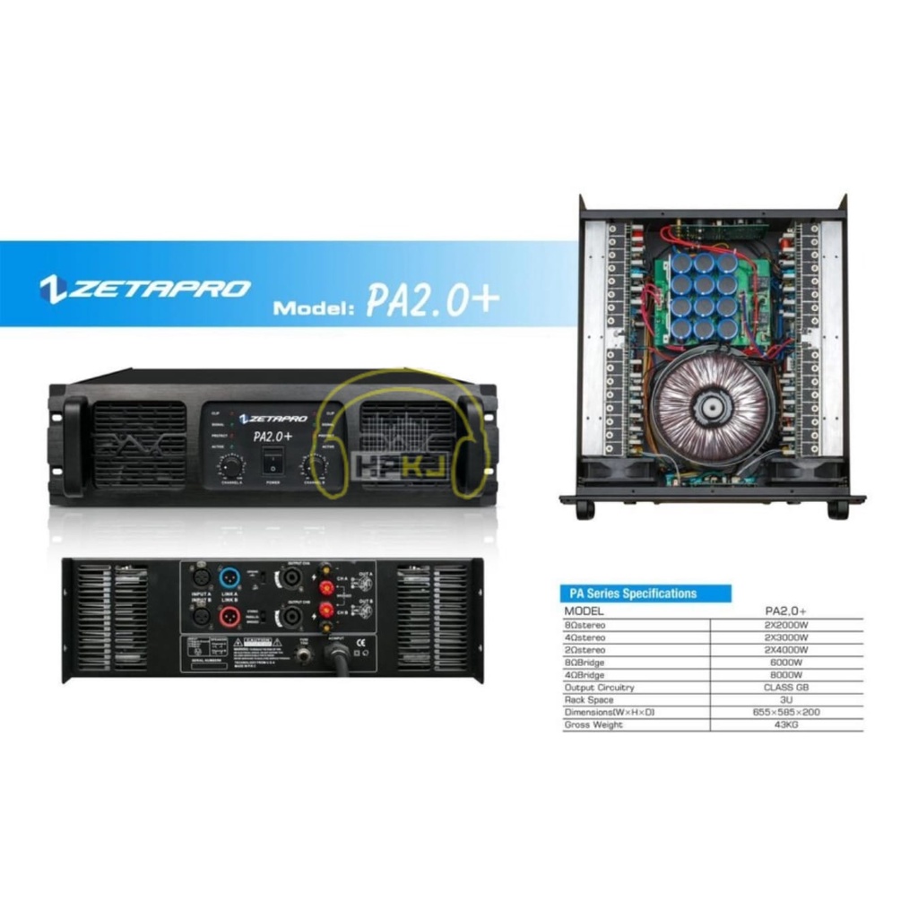 POWER AMPLIFIER ZETAPRO PA 2.0+ Power Ampli Zetapro PA 2.0 +