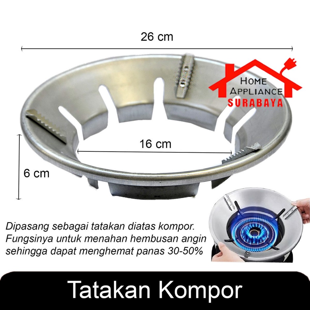 Cover Tatakan Alas Kompor Gas Kaki 4 - Kaki 5 Stainless Model Bulat Anti Angin dan Anti Slip