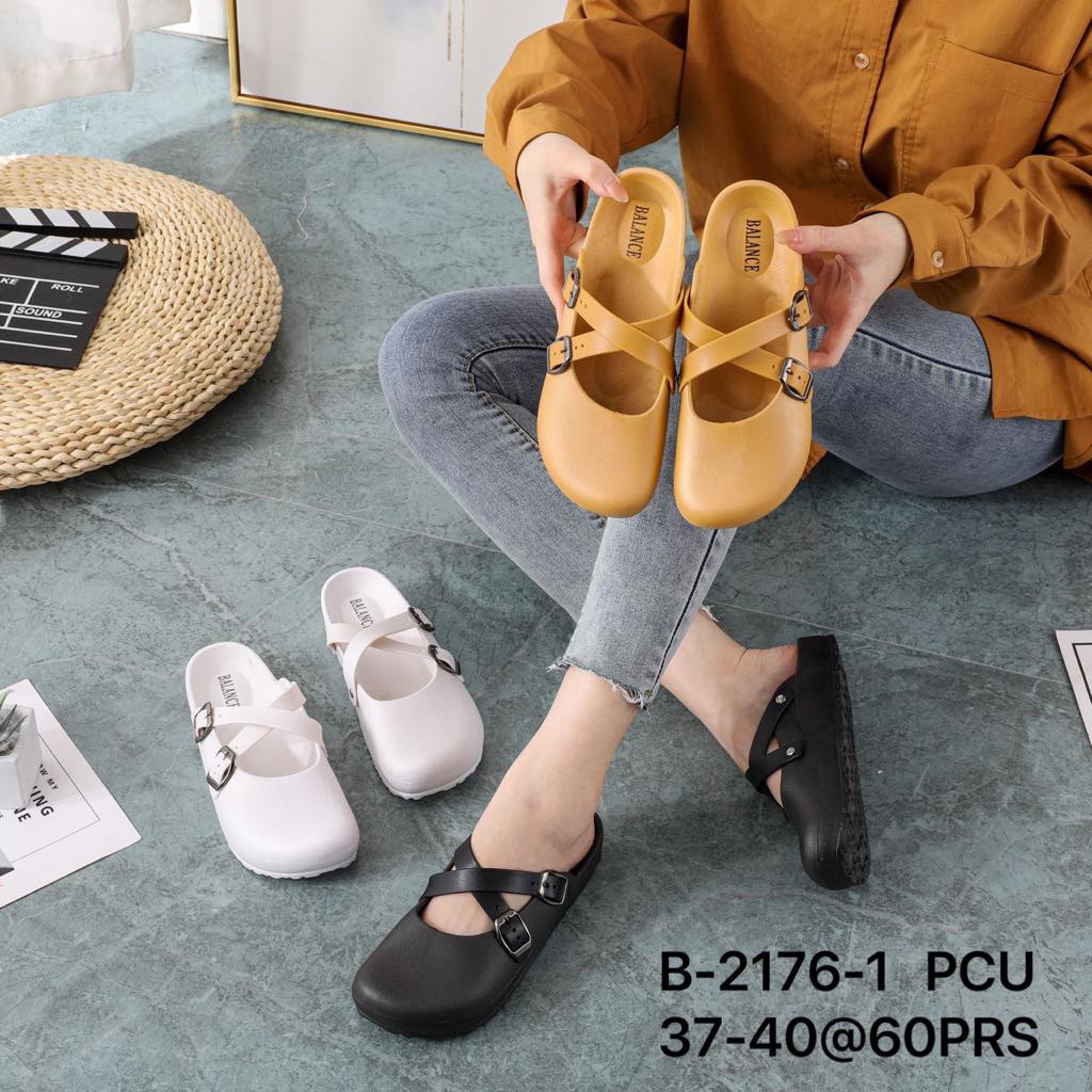 Sandal Slop Gesper Wanita Import Balance B2176-1