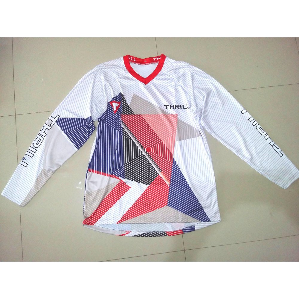  JERSEY SEPEDA THRILL  RICOCHET T160 WHT RED Shopee Indonesia