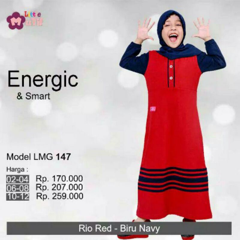 SALE Mutif Gamis Anak LMG 147 Rio Red Size 6