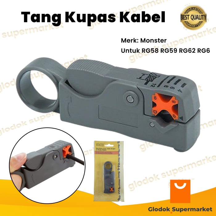 Alat Kupas Kabel Coaxial Pengupas RG58 RG59 RG62 RG6 Rotary Stripper Cable Tool Monster MT332