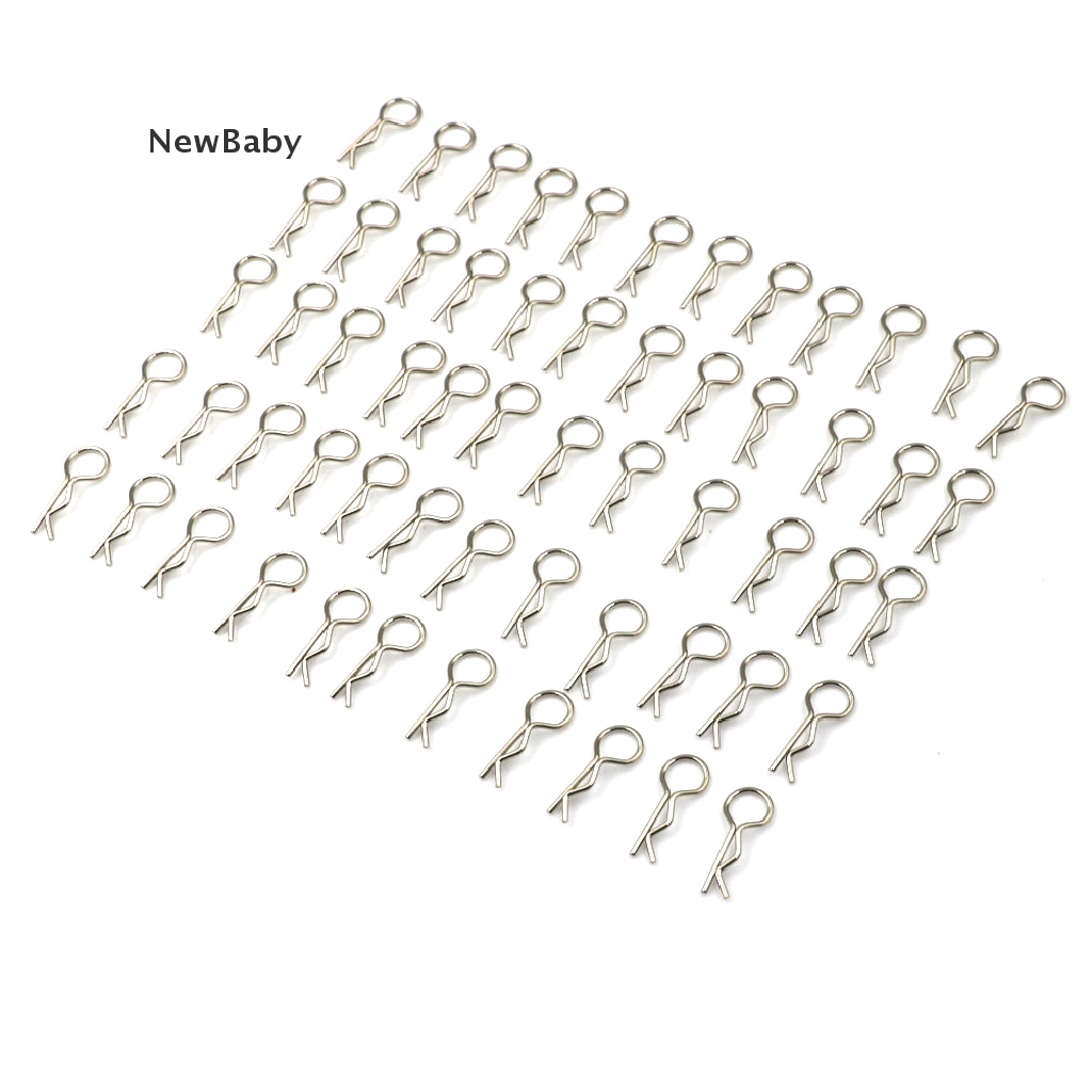 100pcs Klip Pin Shell Badan Bahan Stainless Steel Untuk 1 / 10 1 / 16 RC HSP