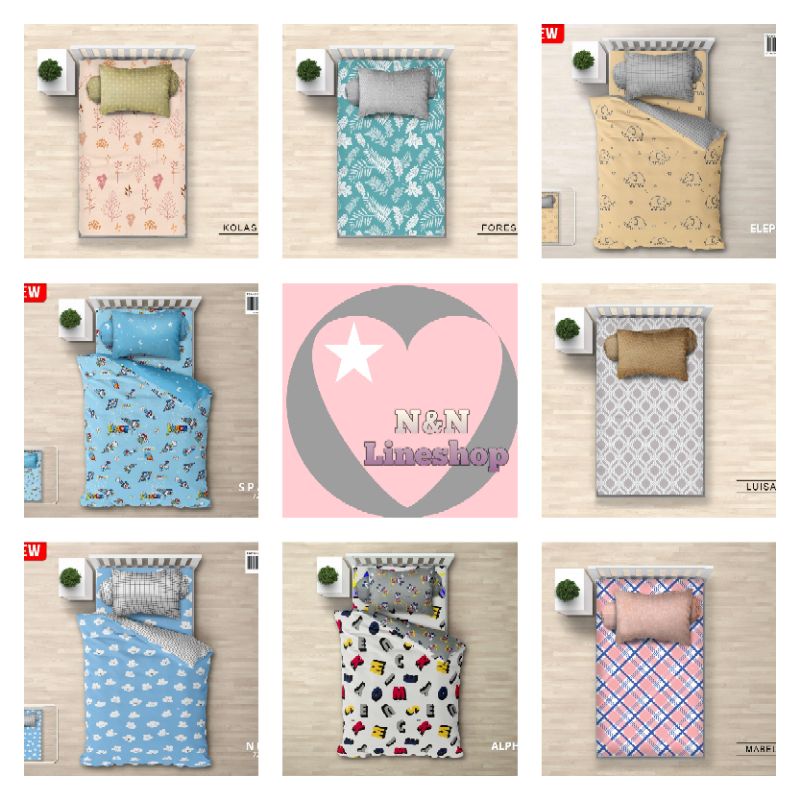 SPREI ALL NEW MY LOVE SINGLE T.30 SIZE UK 100X200 MOTIF DEWASA & KARAKTER