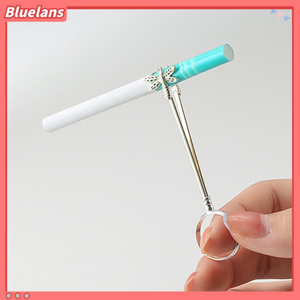 Bluelans Cincin Holder Rokok Bentuk Capung Bahan Tembaga Warna Cerah Adjustable