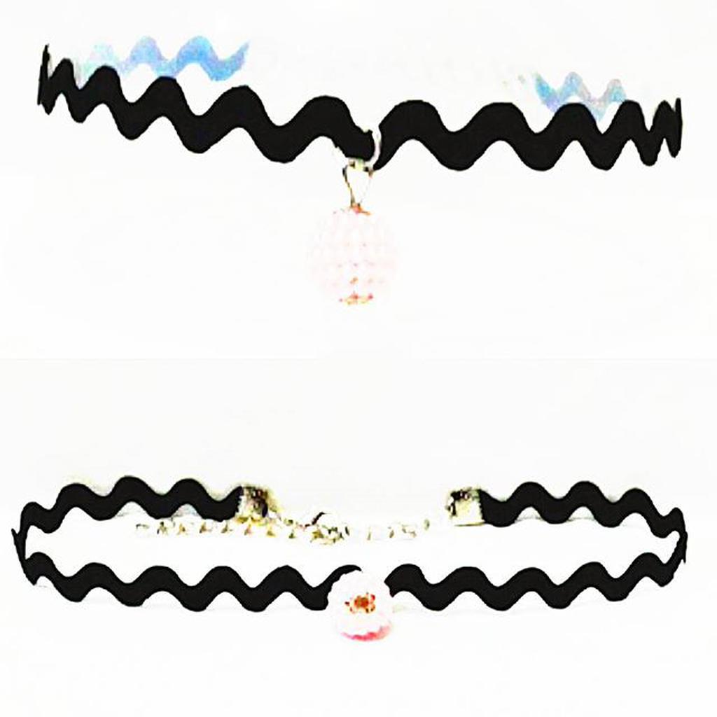 Zigzag Choker Necklace Soft Pink Berry | Kalung Handmade