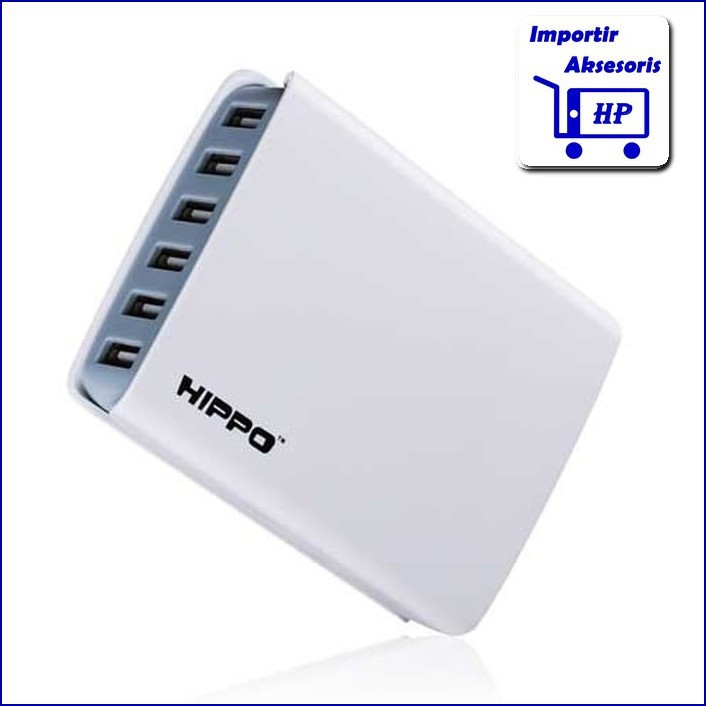 Kepala Batok Charger HIPPO 6 PORT ALL 12A AC046