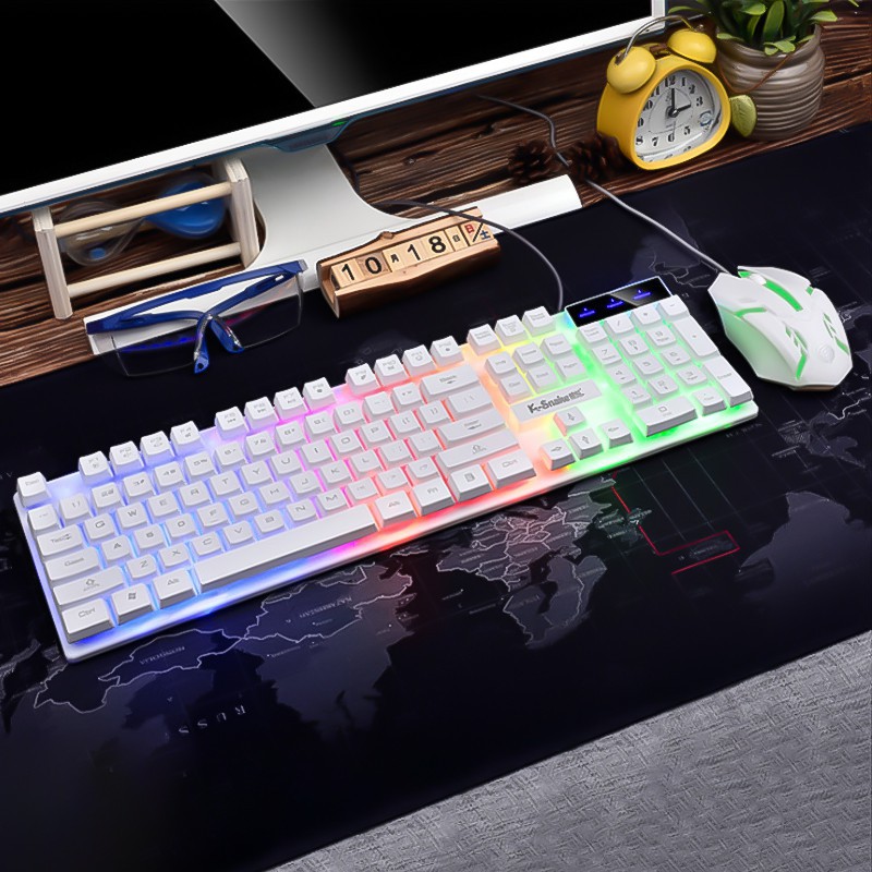 G12 Set Gaming Mouse dan Keyboard komputer Kabel USB Keyboard mechanical USB Cable RGB mainan komputer