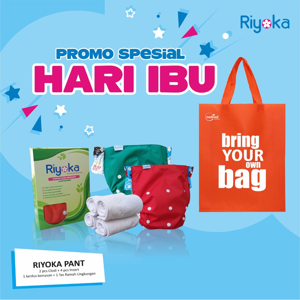 PROMO !! Popok Clodi Celana Riyoka Pant Murah Isi 2 pcs BB 7-25 kg